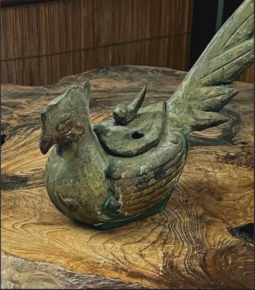 Japanese Antique rooster incense burner cast iron from 1910s to 1920s Made in Japan (C28)