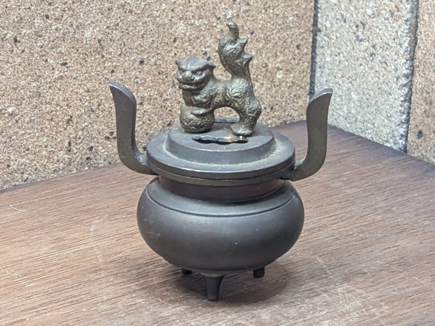 Japanese vintage 1950s mini size Buddhist incense burner Handmade Brass / Bronze Made in Japan (D1)