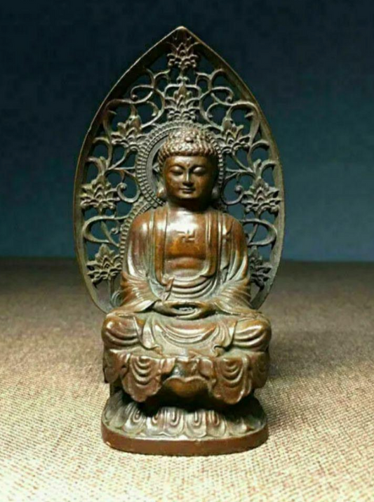 Japanese Buddha Statue Size 9.5cm Mini Buddha Figurine Made in Japan Signed E5