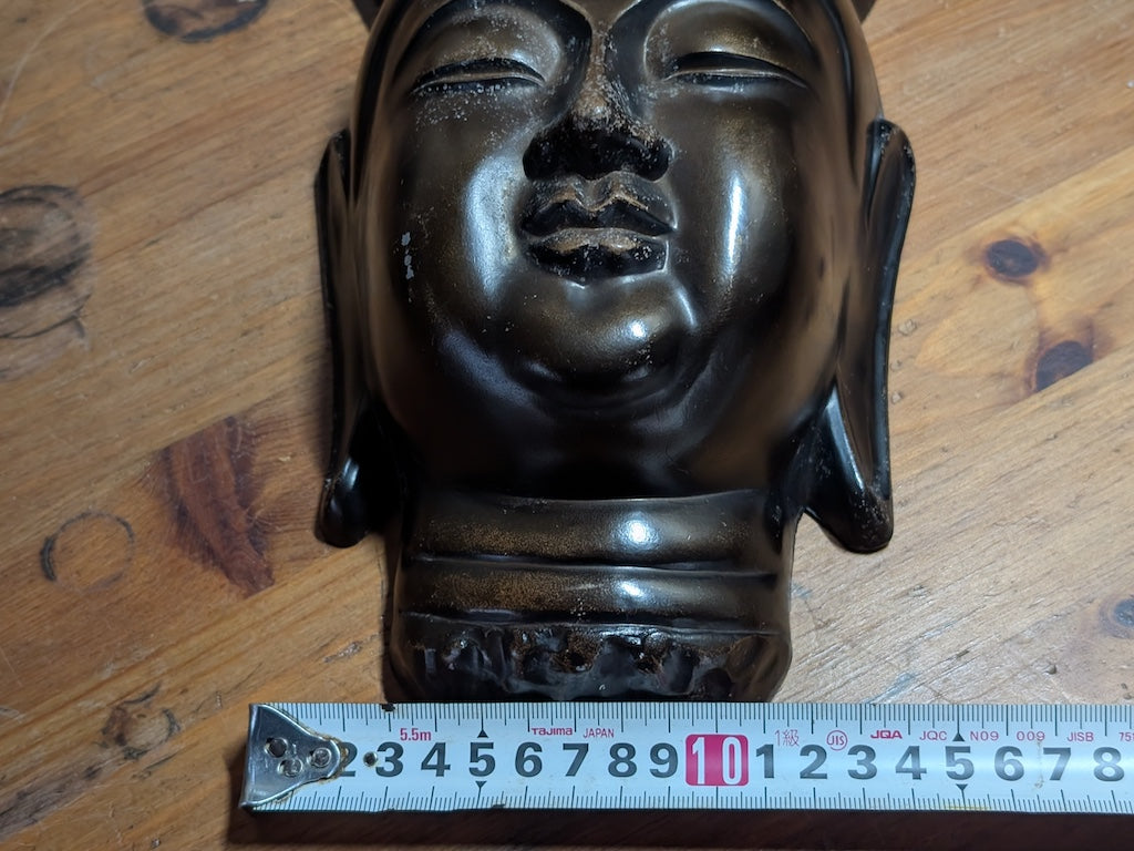 Buddha Mask Kannon Bronze Wall Hanging Made in Japan W4