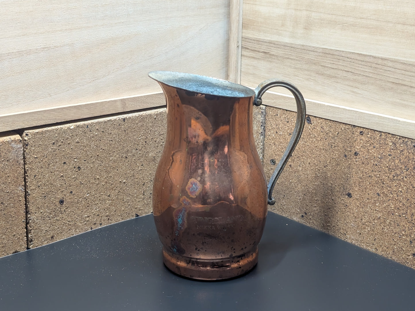 1974 Nikka Whisky Empty Copper Jug Authentic and signed , Made in Japan C21