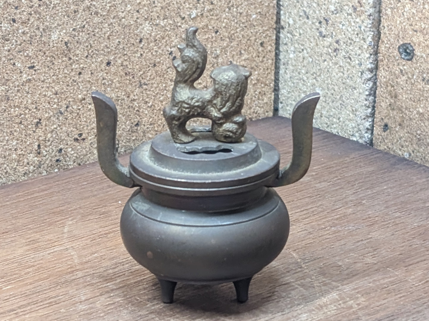 Japanese vintage 1950s mini size Buddhist incense burner Handmade Brass / Bronze Made in Japan (D1)