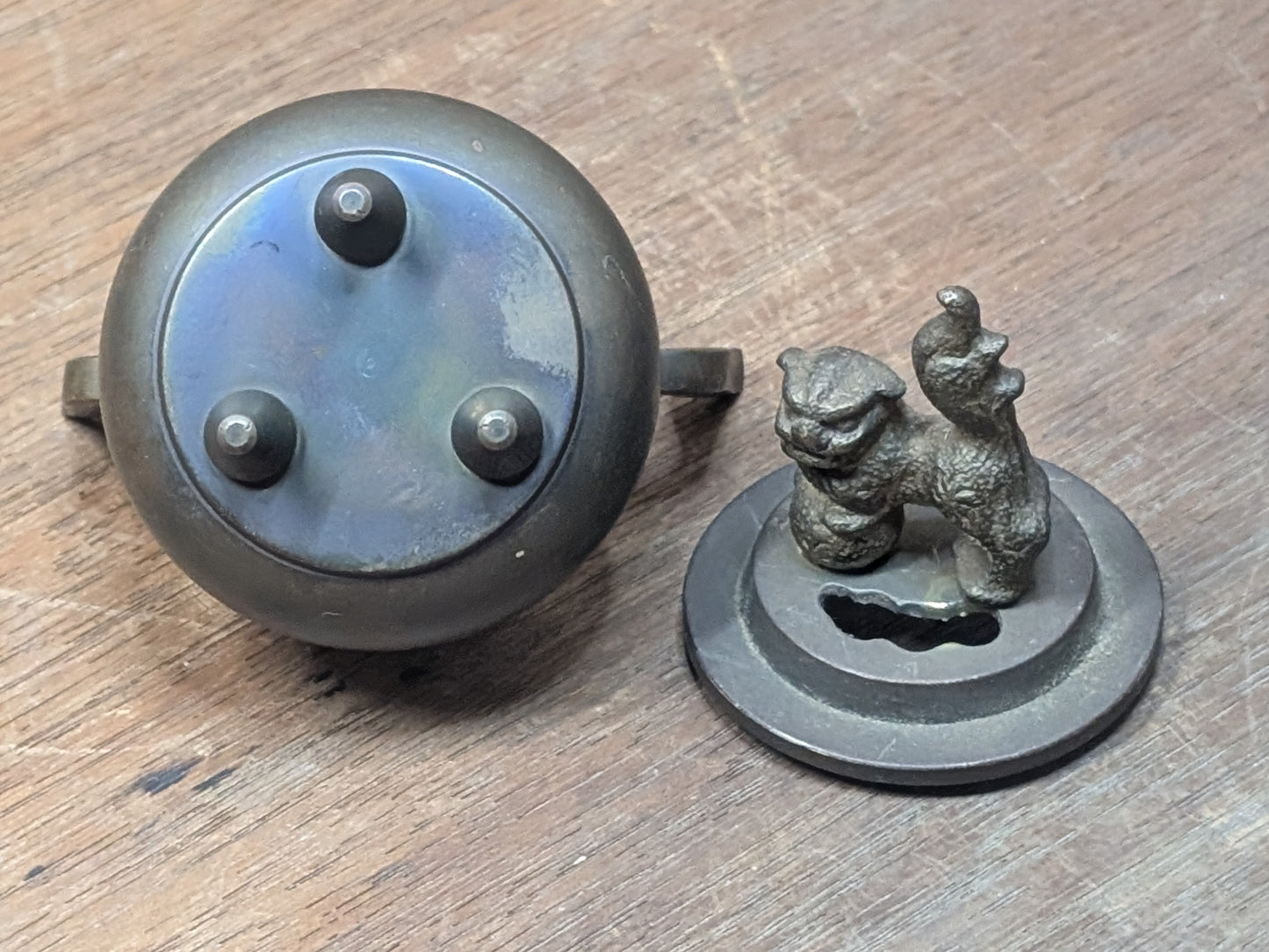 Japanese vintage 1950s mini size Buddhist incense burner Handmade Brass / Bronze Made in Japan (D1)