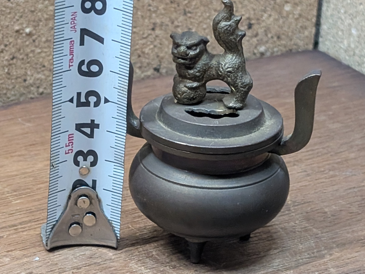 Japanese vintage 1950s mini size Buddhist incense burner Handmade Brass / Bronze Made in Japan (D1)