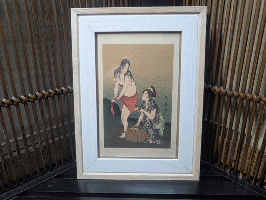 Japanese Geisha Wall Decor Postcard in Frame - Authentic Made in Japan, F1