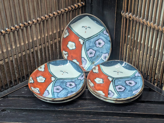 Japanese Unique salad plates oval handmade made in Japan F14