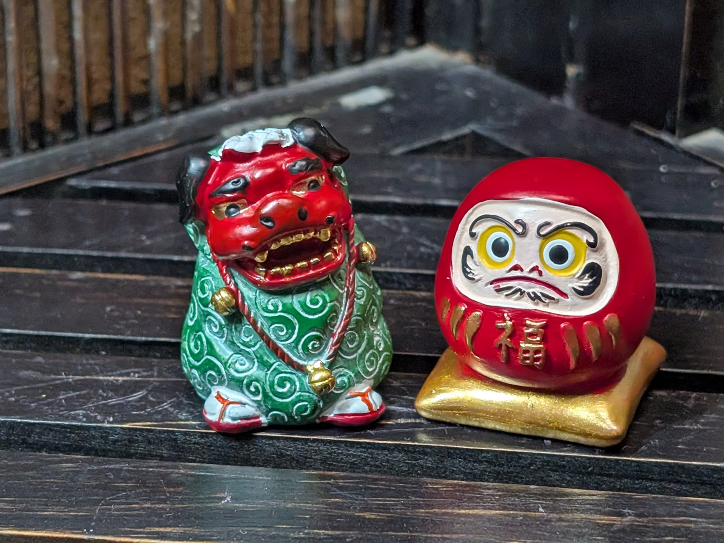 Japanese miniatures set Daruma miniature shishi miniature lucky charm Ornaments miniatures (H6)