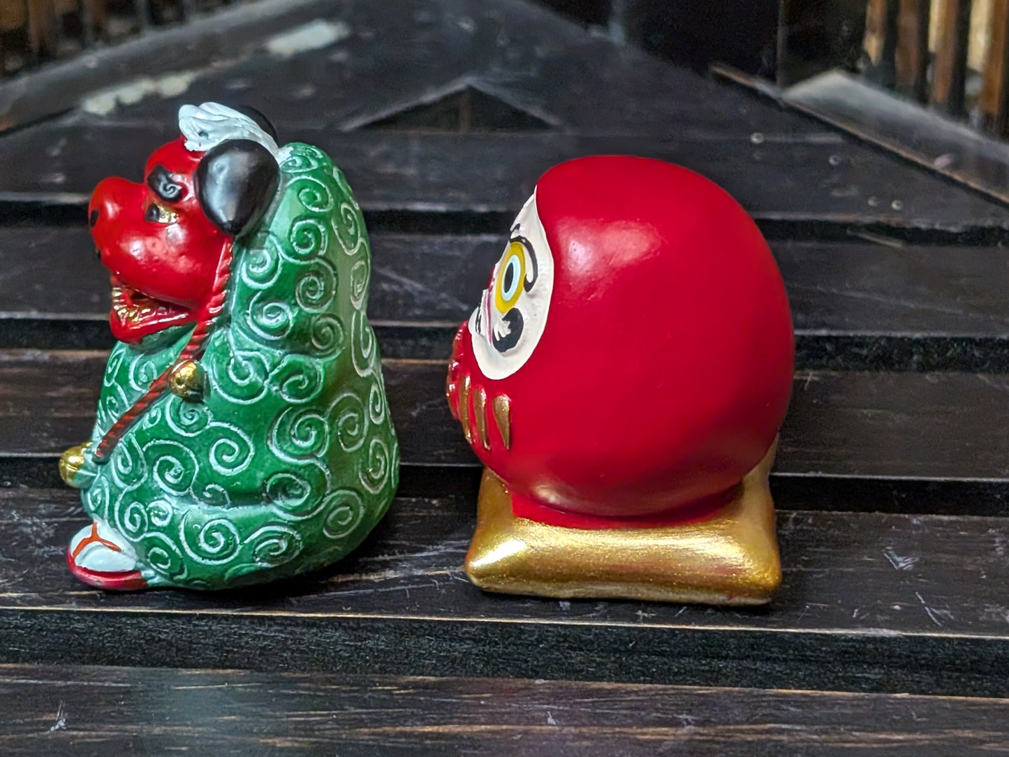 Japanese miniatures set Daruma miniature shishi miniature lucky charm Ornaments miniatures (H6)