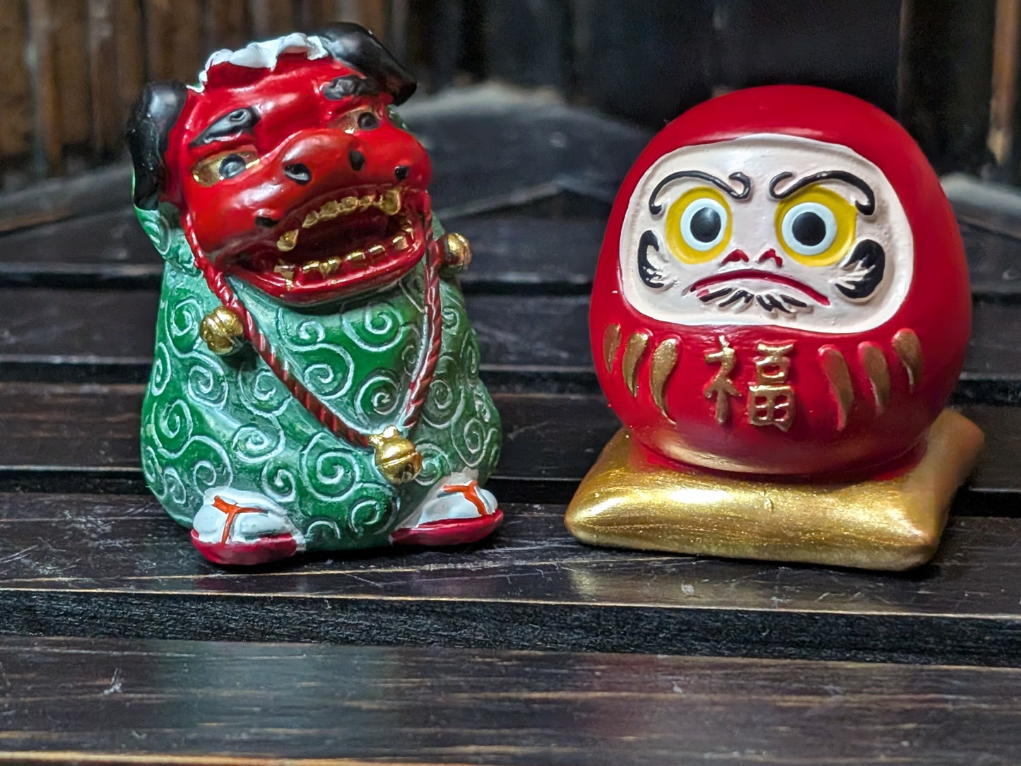 Japanese miniatures set Daruma miniature shishi miniature lucky charm Ornaments miniatures (H6)