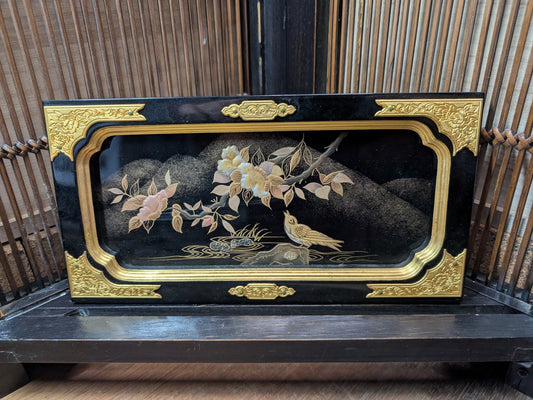 Antique 1937 Japanese Altar drawer painting Super Beautiful made in Japan AA6