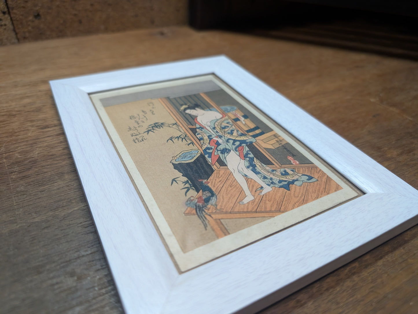 Japanese wall hanging Decor Authentic Traditional 1950s Postcard signed made in Japan (A138)