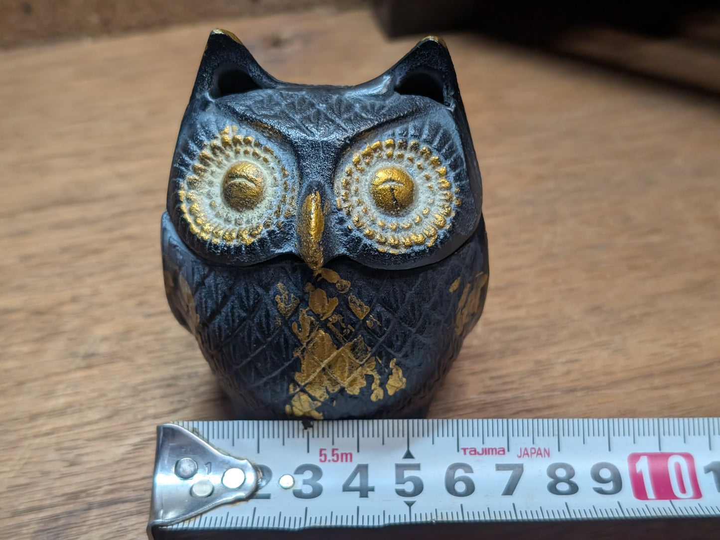 Japanese vintage Incense burner owl figurine steel owl incense burner Made in Japan (CC4)