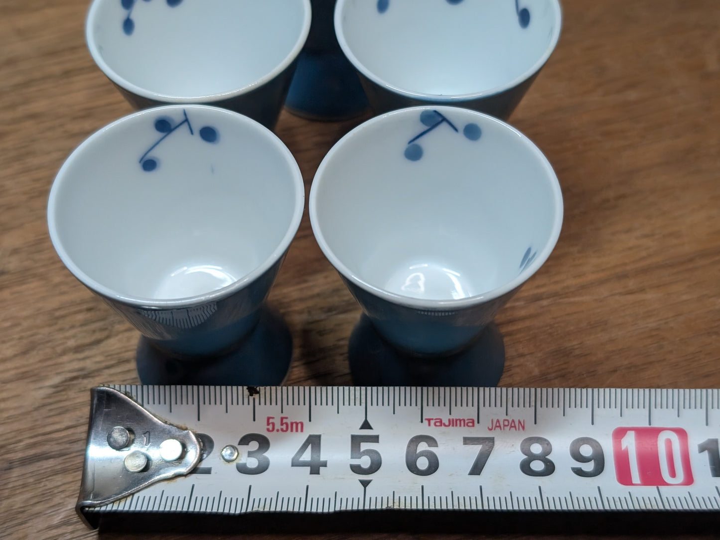 Japanese Blue Sake cups Traditional set imari signed Made in Japan CC5