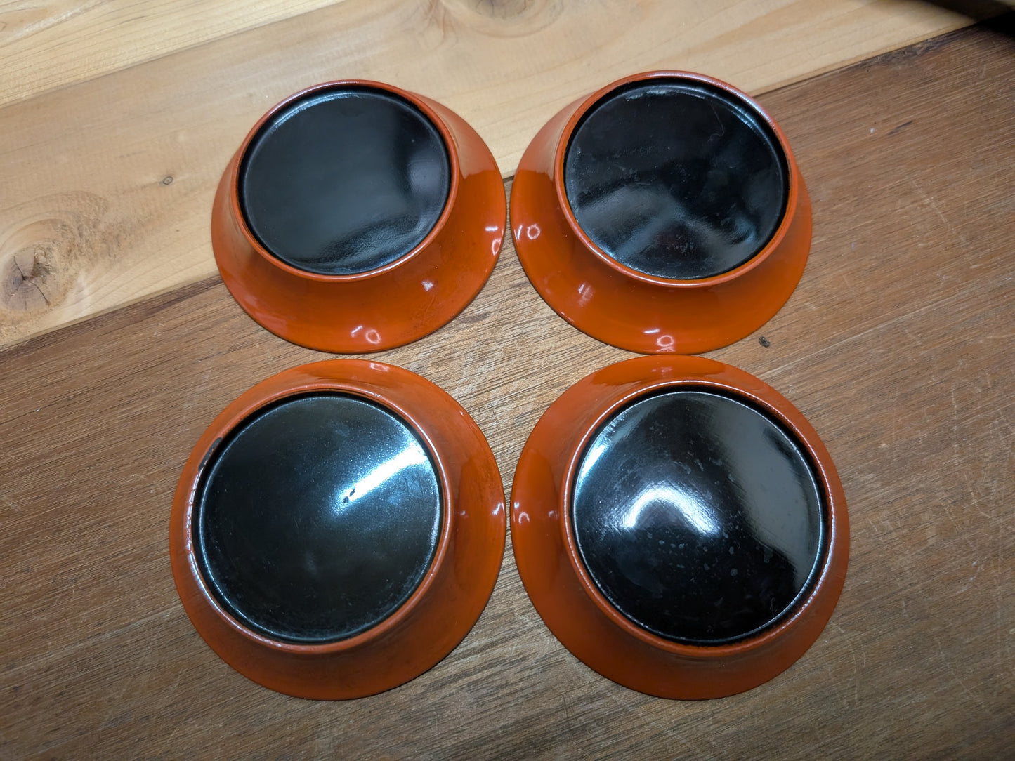 Japanese lacquerware small plates late 1800s with the original paper bag Made in Japan (CC9)