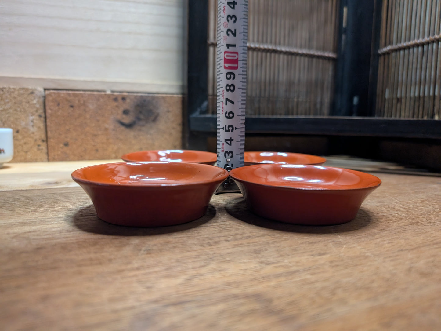 Japanese lacquerware small plates late 1800s with the original paper bag Made in Japan (CC9)