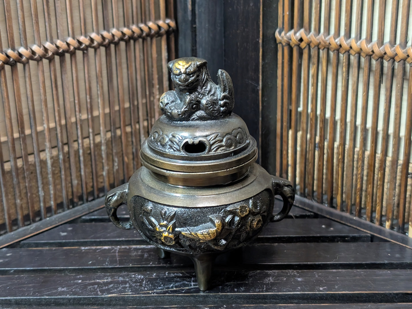 Japanese vintage Altar fitting incense burner Bronze  1950s Made in Japan (D7)