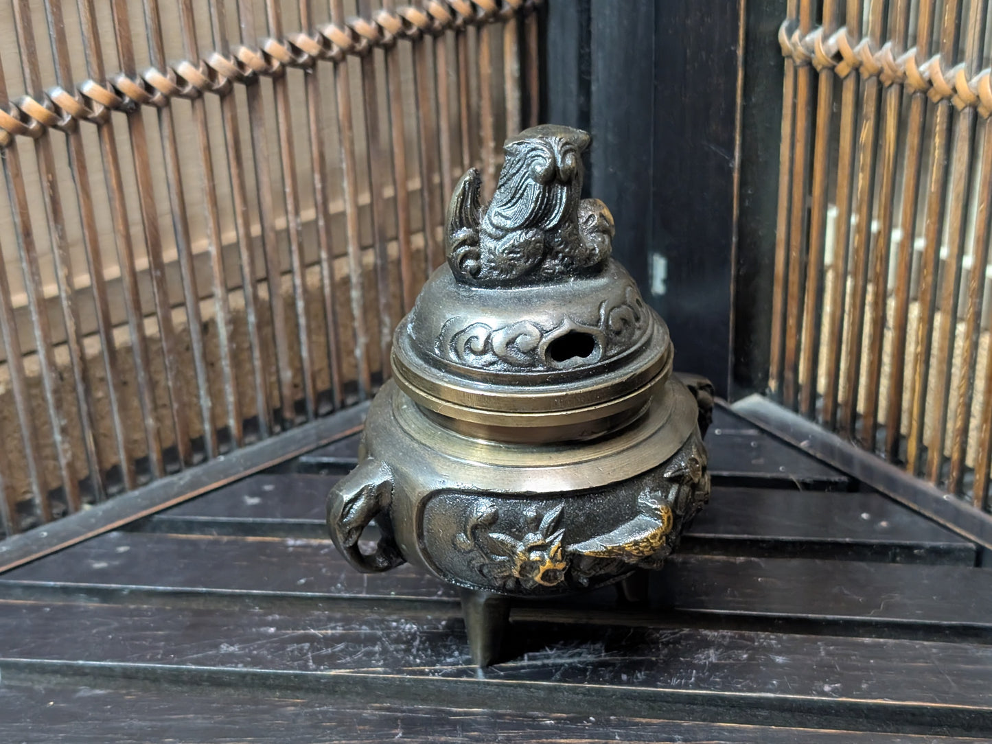 Japanese vintage Altar fitting incense burner Bronze  1950s Made in Japan (D7)