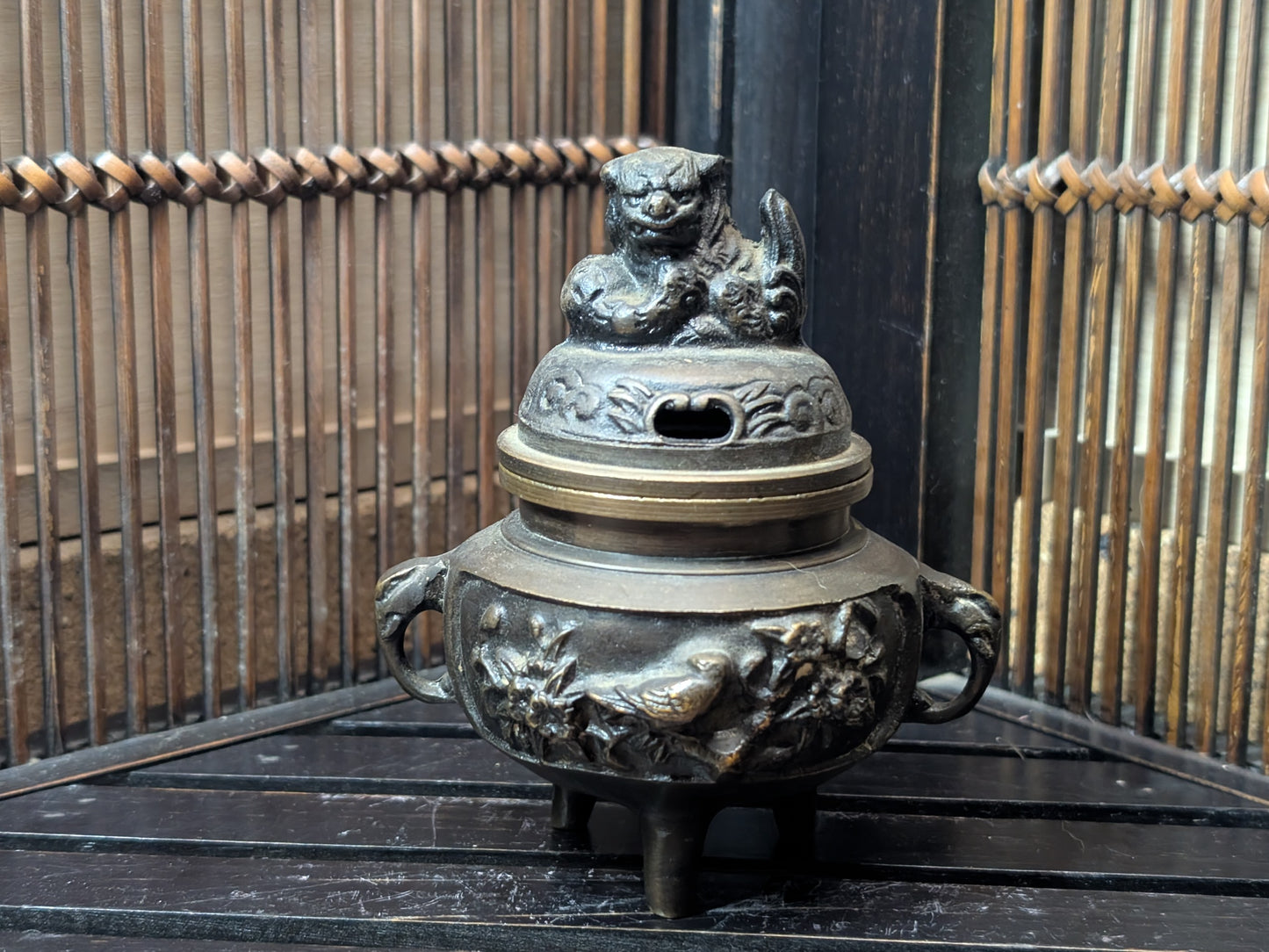 Japanese vintage Altar fitting incense burner Bronze  1950s Made in Japan (D4)