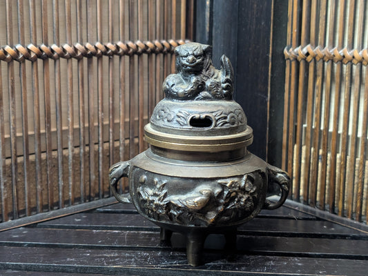 Japanese vintage Altar fitting incense burner Bronze  1950s Made in Japan (D4)