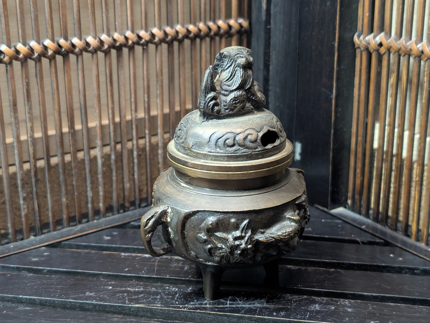 Japanese vintage Altar fitting incense burner Bronze  1950s Made in Japan (D4)