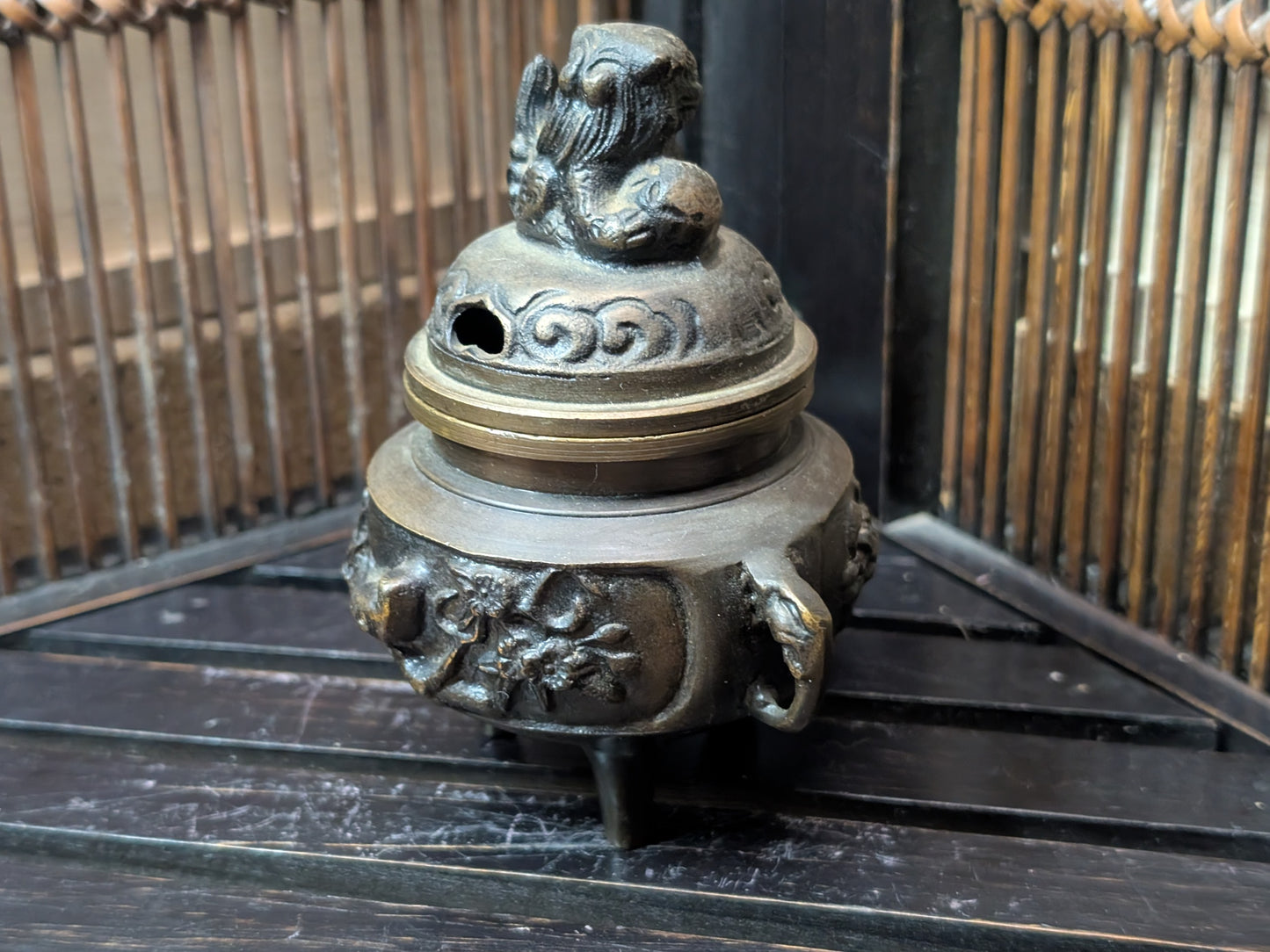 Japanese vintage Altar fitting incense burner Bronze  1950s Made in Japan (D4)