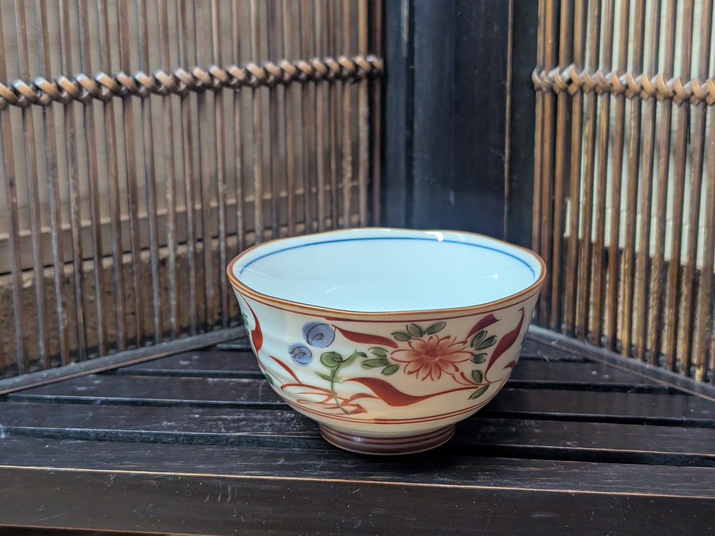 Japanese Traditional Tea ceremony Cup ceramic Kutani ware vintage Handmade signed made in Japan (K4)