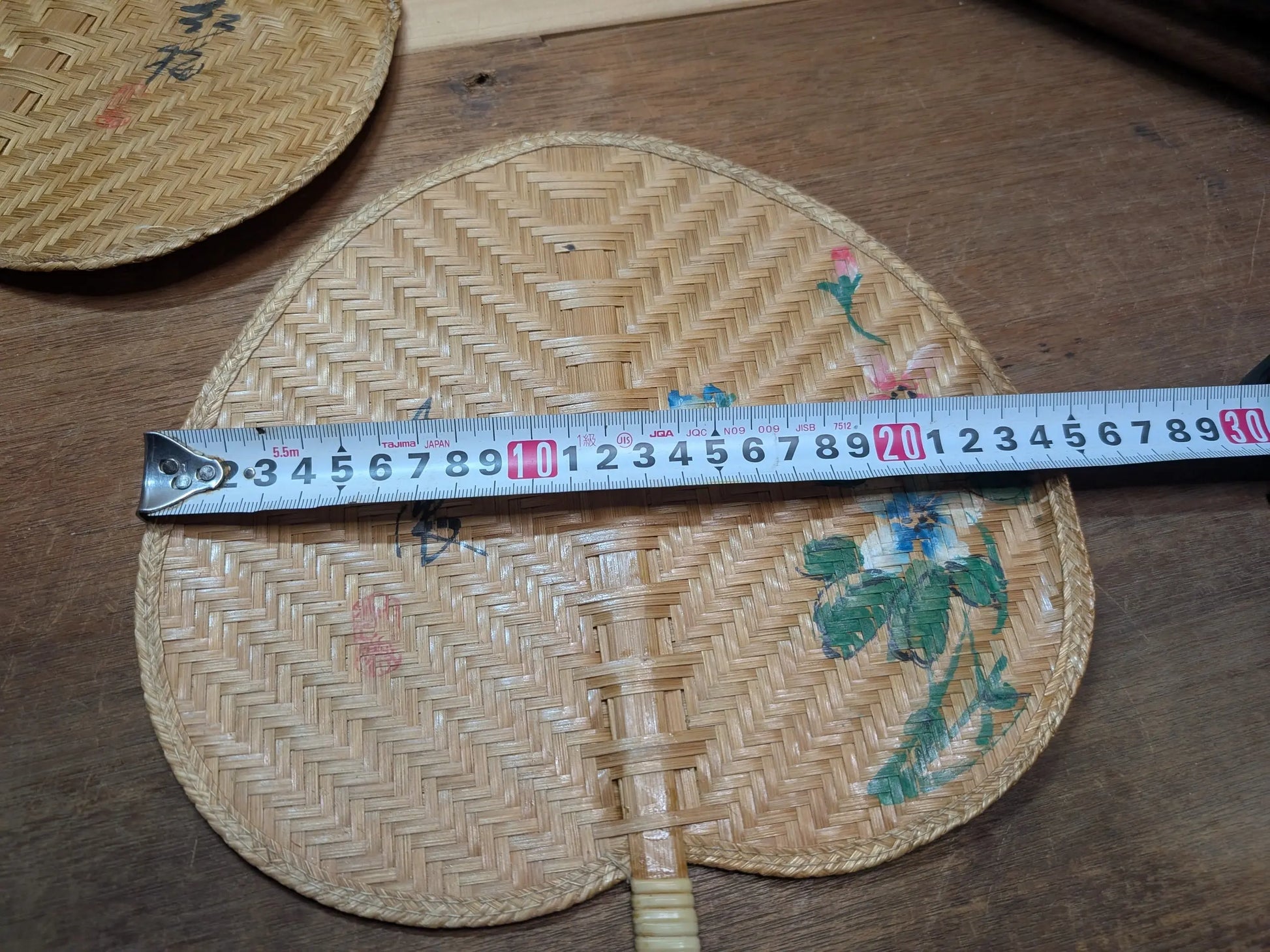 Japanese Vintage fan , Handmade Bamboo fan Hand painted Flower Bamboo fan set Made in Japan (D16) 1900s Store