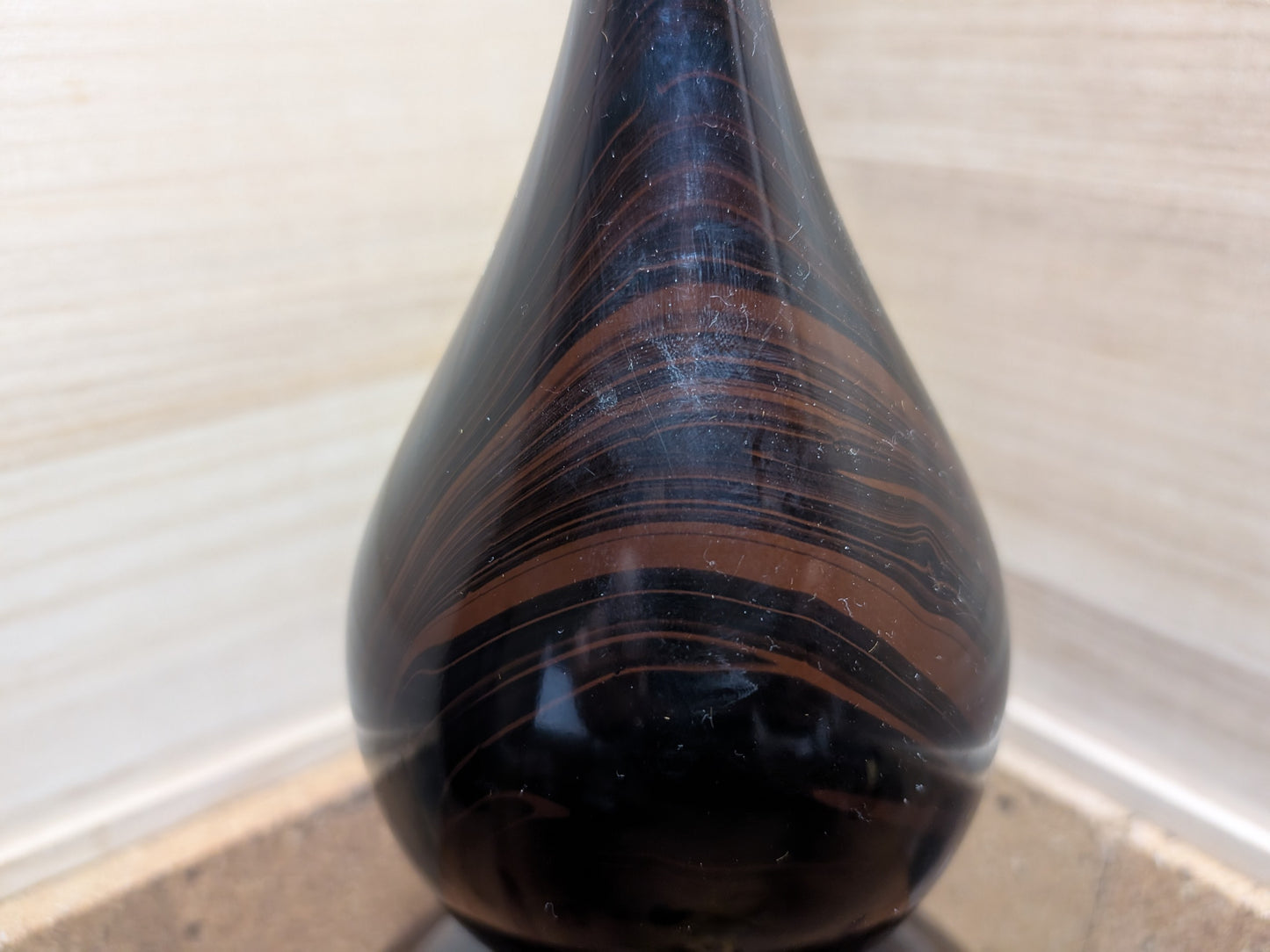 Japanese Vintage Traditional wooden Sake bottle  kokutan wood ( Ebony wood ) made in Japan Giant size 1970s (C44)