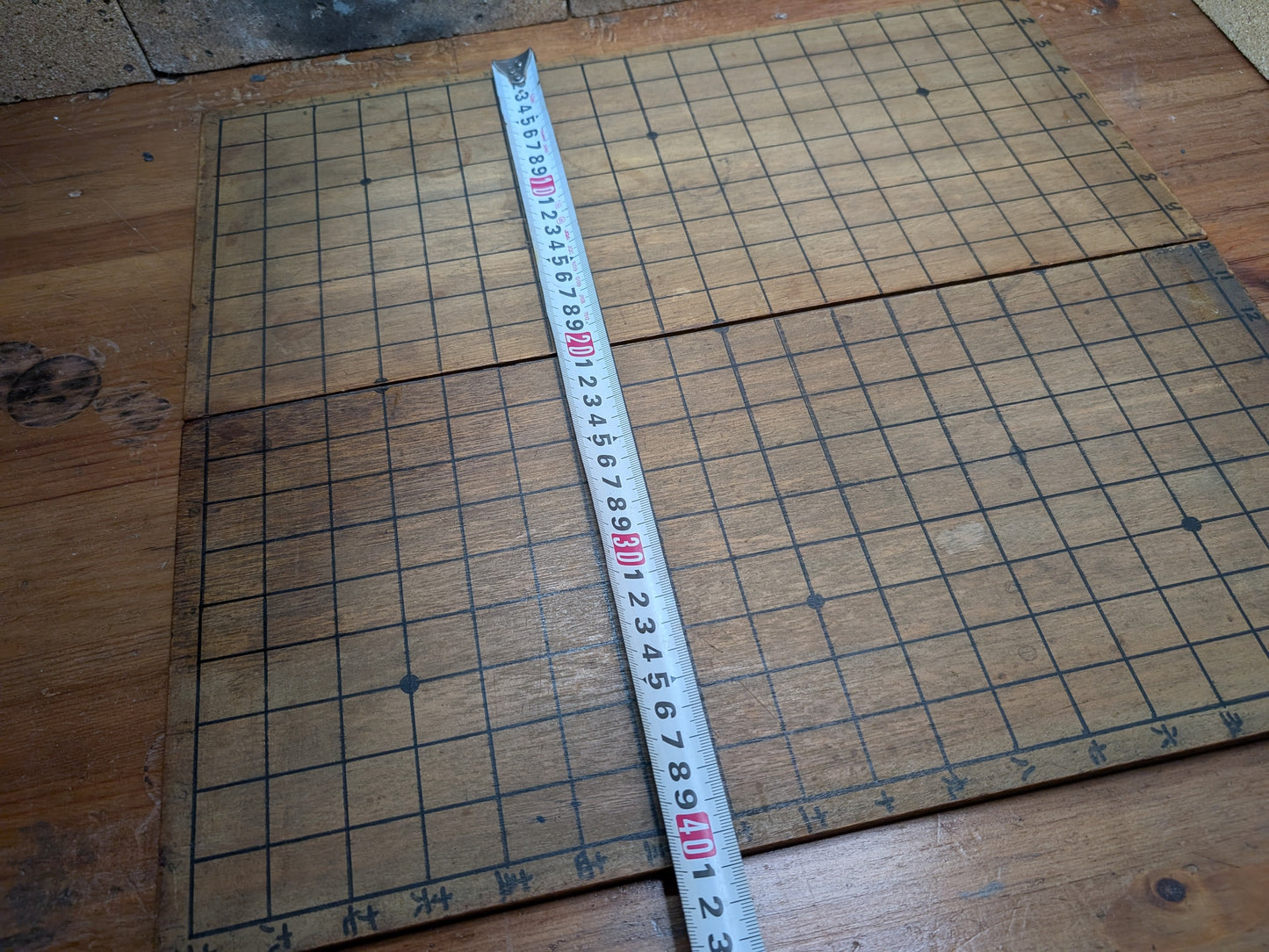 Japanese Vintage Go Game folding board W/ kanji & numbers Made in Japan (C45)