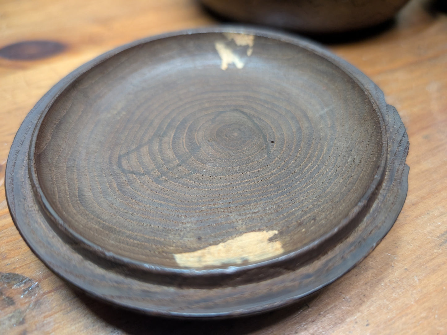 Japanese Go Game wooden Empty Game Bowl set Vintage 1970s Made in Japan (N1)