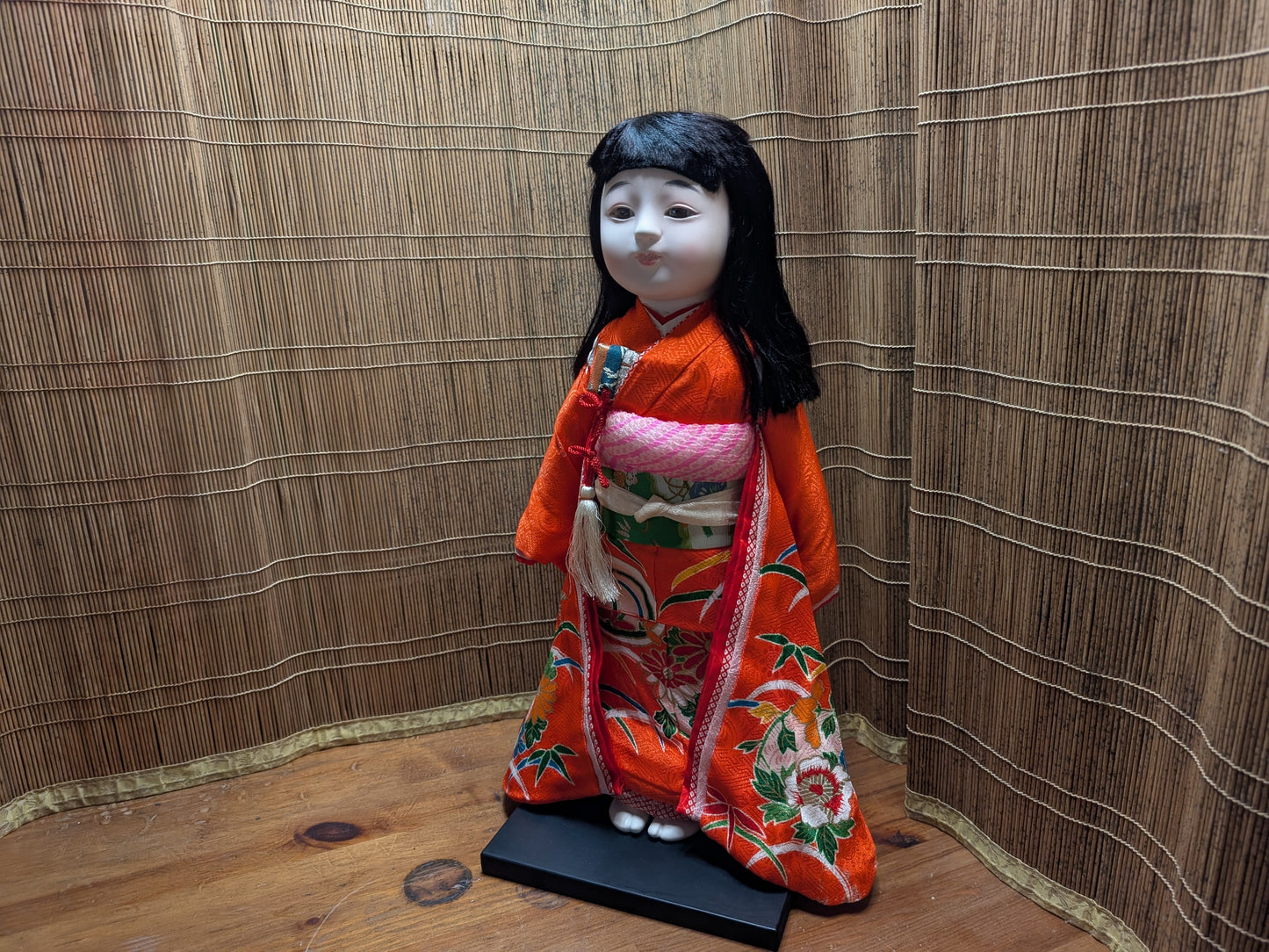 Japanese Vtg doll 1967 Silk kimono Ishimatsu Doll made in Japan Authentic RARE (C46)