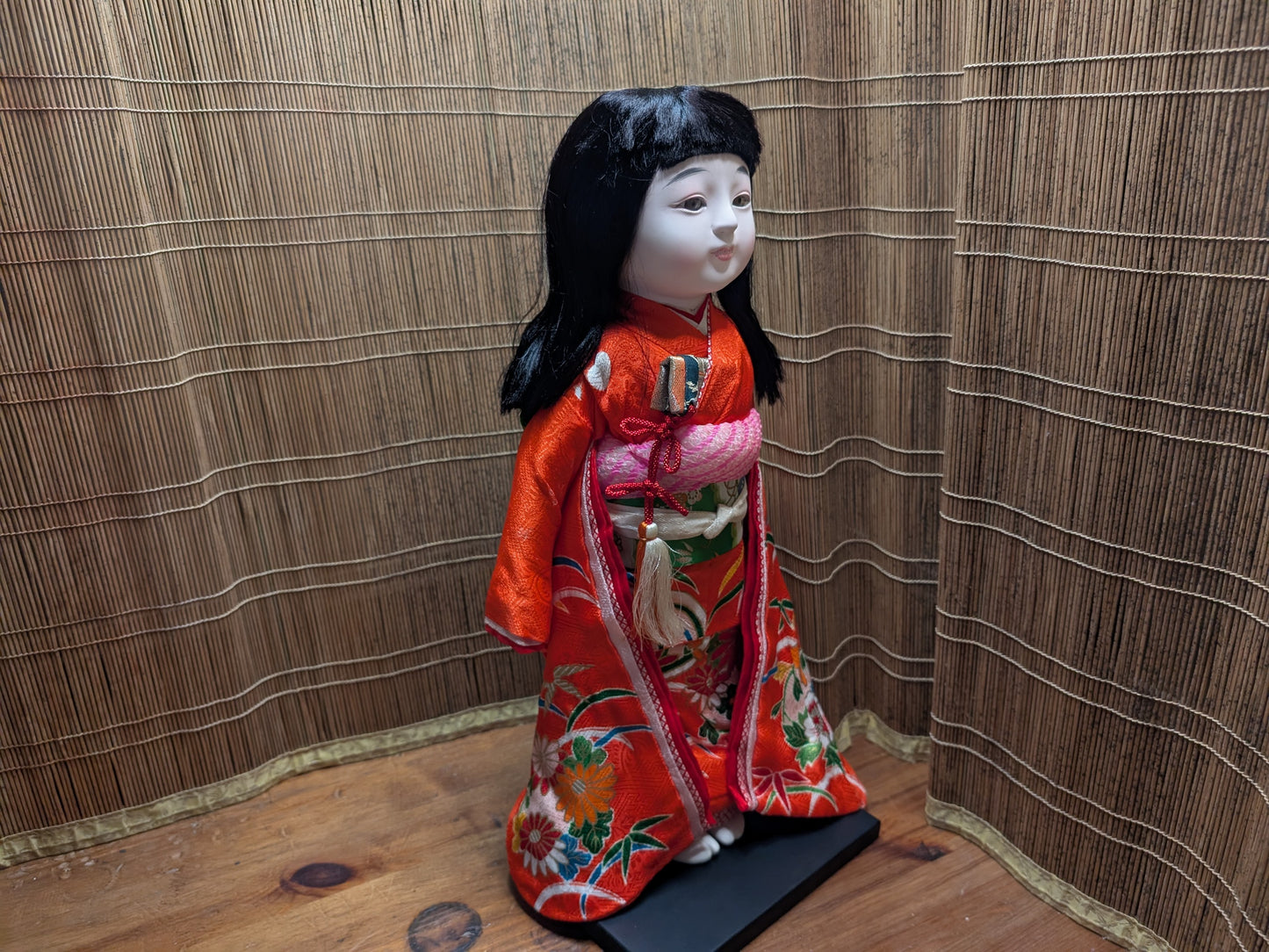 Japanese Vtg doll 1967 Silk kimono Ishimatsu Doll made in Japan Authentic RARE (C46)