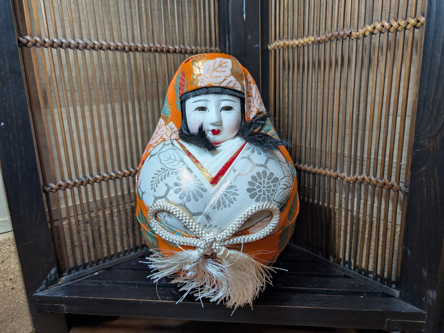 Japanese Traditional Daruma doll Girl Festival Handmade Vtg 1980s Made in Japan (G3)