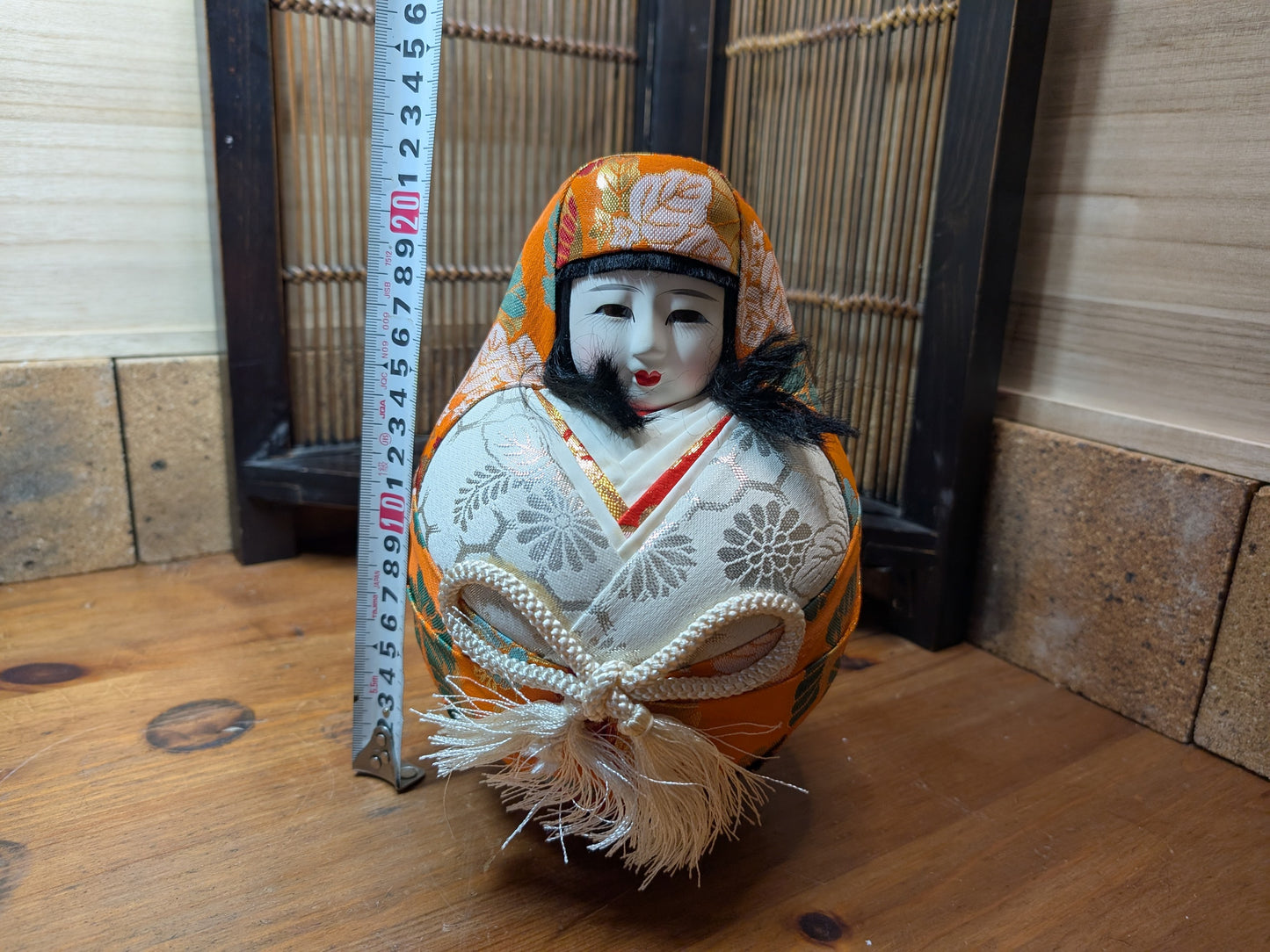 Japanese Traditional Daruma doll Girl Festival Handmade Vtg 1980s Made in Japan (G3)