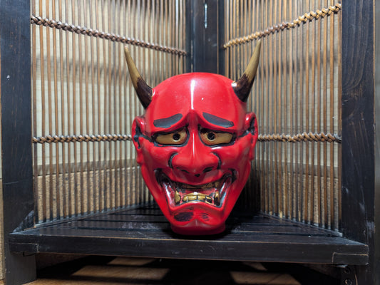 Japanese Sake bottle Hannya Devil mask 1970s Made in Japan (O8)