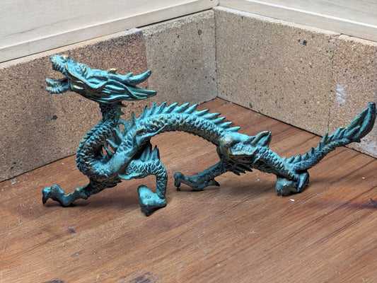 Japanese Dragon Sculpture steel Art 1940s Rare Made in Japan (P6)