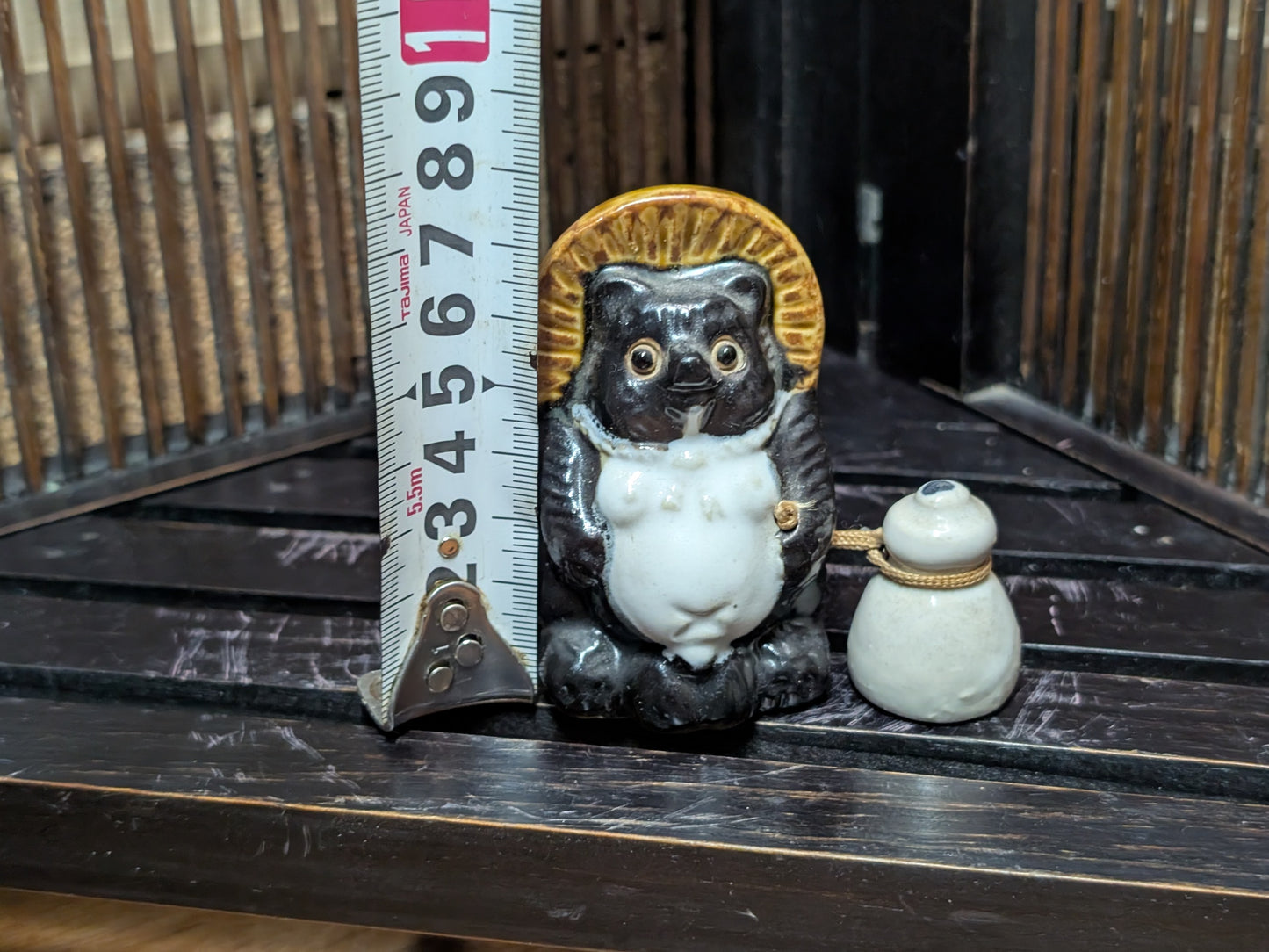 Japanese Raccoon Tanuki Miniature Figurine Shigaraki ware  ceramic made in Japan (P7)