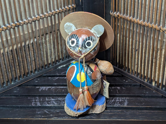 Japanese Wooden Doll Kokeshi Raccoon Tanuki 1960s  Made in Japan (P13)