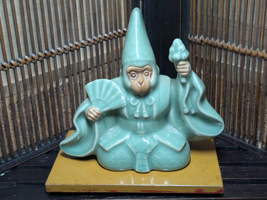 Japanese Monkey Buddhist Monk Traditional Ceramic Art 1970s Vtg Made in Japan (P24)