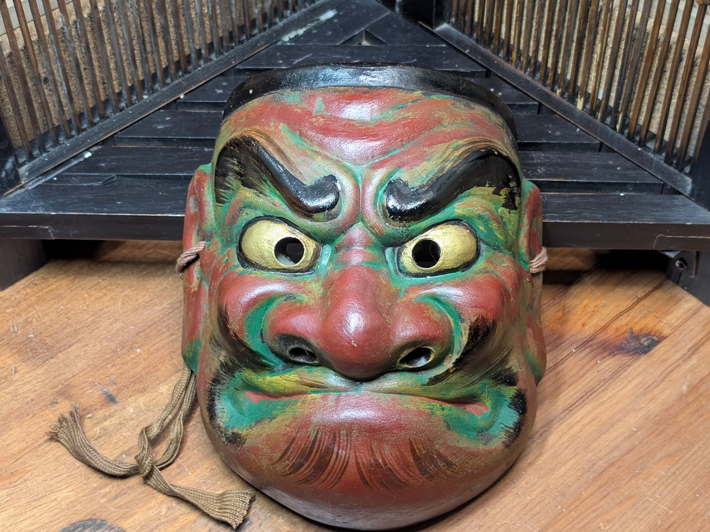 Authentic Ceramic Devil Noh Buddha Mask Japanese Art Handmade Made in Japan 1950s T6