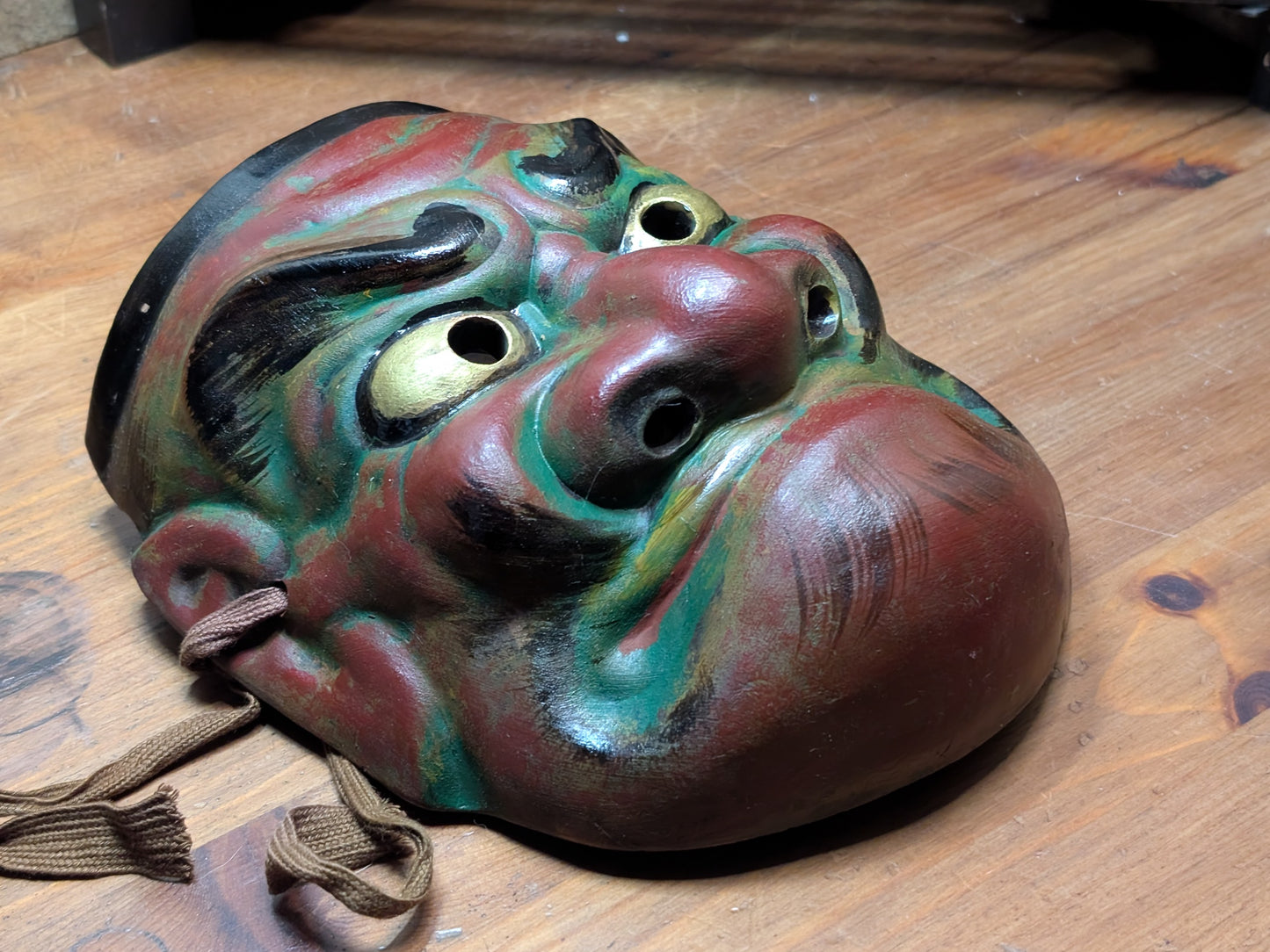 Authentic Ceramic Devil Noh Buddha Mask Japanese Art Handmade Made in Japan 1950s T6